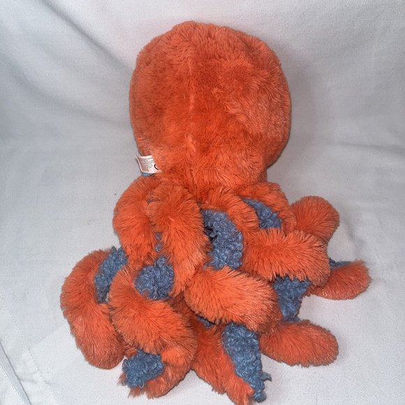 Manhattan Toy Co  Octopus Aqua Blue Coral Orange Tentacles Very Soft Clean Plush - Picture 6 of 15